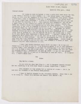 Letter to Susan Revere Chapin, October 27, 1914