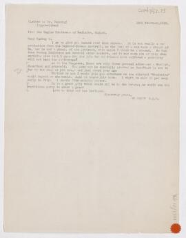 Letter to Harvey Cushing, February 10, 1912