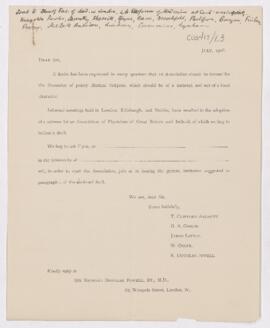 Letter, Association of Physicians of Great Britain and Ireland