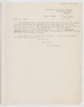 Letter to John Burdon Sanderson, February 5, 1905