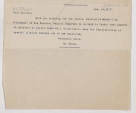 Letter to Campbell Palmer Howard, December 12, 1912