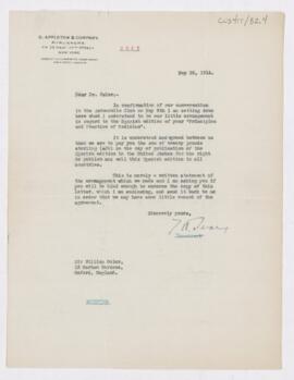 Letter to William Osler