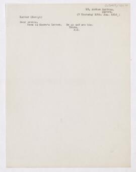 Letter to Thomas Archibald Malloch, January 13, 1916