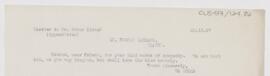 Letter to Oskar Klotz, October 25, 1917