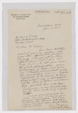 Letter to Harvey Cushing, January 13, 1926