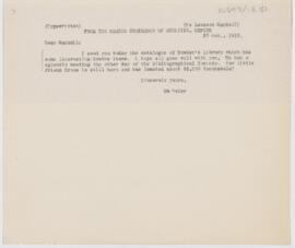 Letter to Leonard L. Mackall, October 27, 1913