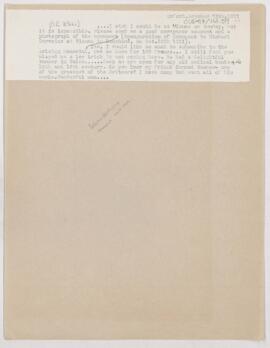 Letter to Arnold Carl Klebs, October 12, 1911