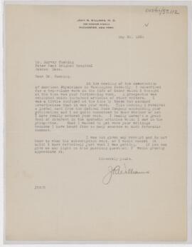 Letter to Harvey Cushing, May 20, 1925