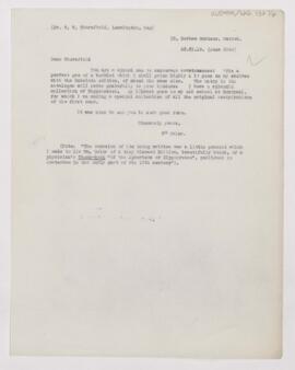 Letter to Thomas William Thursfield, June 25, 1918