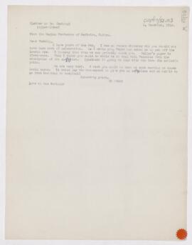 Letter to Harvey Cushing, December 1, 1914
