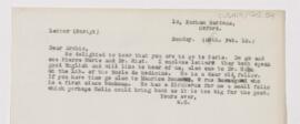Letter to Thomas Archibald Malloch, February 25, 1918