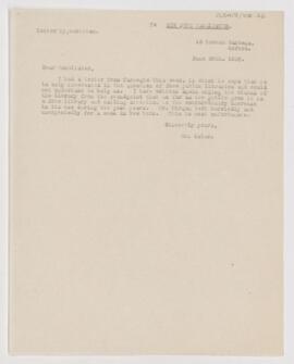 Letter to John Young Walker MacAlister, June 28, 1908