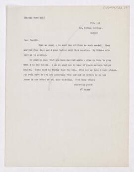 Letter to Harold Bowditch, February 1, 1917