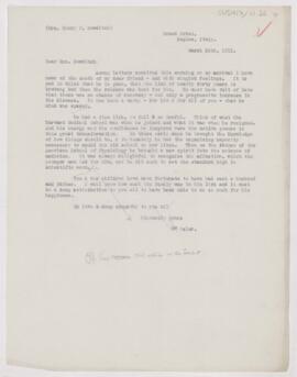 Letter to Mrs. Henry Pickering Bowditch, March 25, 1911