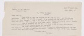 Letter to Harvey Cushing, April 12, 1910