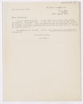 Letter to John Young Walker MacAlister, March 28, 1919