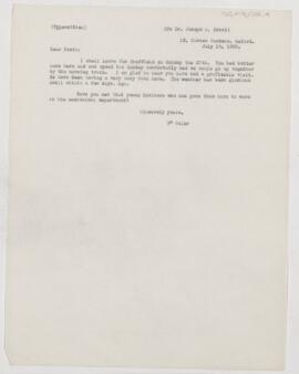 Letter to Joseph Hersey Pratt, July 10, 1908