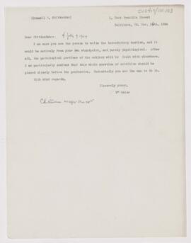 Letter to Russell H. Chittenden, November 26, 1904