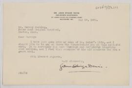 Letter to Harvey Cushing, May 19, 1925