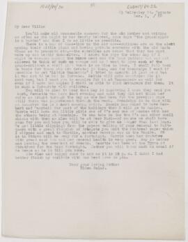 Letter to William Osler, December 1, 1888