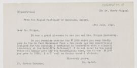 Letter to Henry Phipps, July 19, 1912