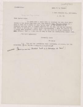 Letter to Mrs. W.S. (Susan Read) Thayer, January 18, 1903