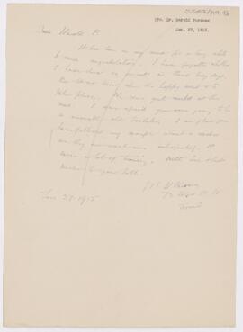 Letter to Harold Parsons, January 27, 1915