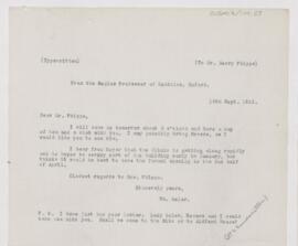 Letter to Henry Phipps, September 16, 1912