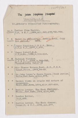 Bibliography of Osler's works
