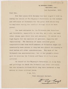 Letter from David Lloyd George