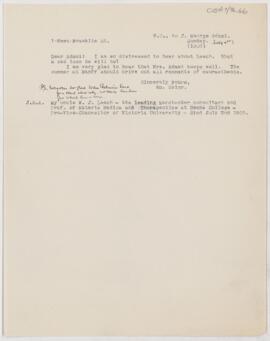 Letter to John George Adami, July 1900