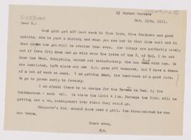Letter to Campbell Palmer Howard, October 13, 1911