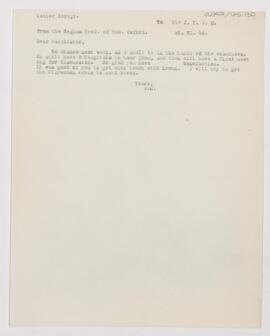 Letter to John Young Walker MacAlister, June 21, 1918