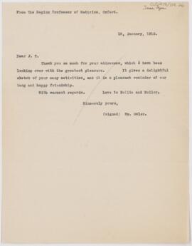 Letter to James Tyson, January 18, 1915
