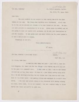 Letter to Katharine Stone Crowell Cushing, August 31, 1917