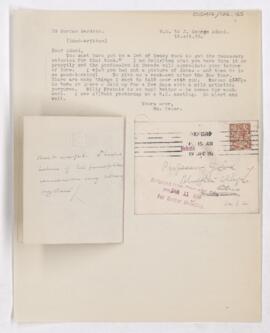 Letter to John George Adami, December 18, 1918