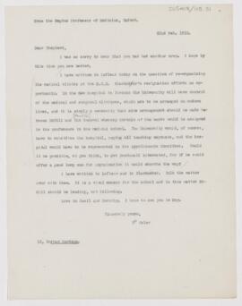 Letter to Francis John Shepherd, February 22, 1913