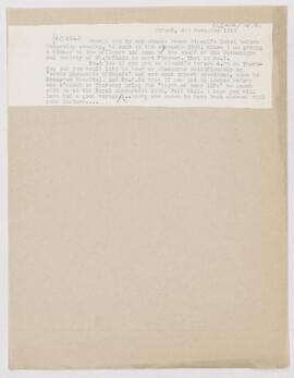 Letter to Arnold Carl Klebs, November 4, 1912