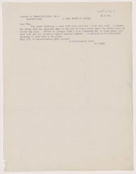 Letter to Edward F. Milburn, November 4, 1904