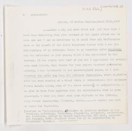 Letter to Arnold Carl Klebs, March 18, 1907