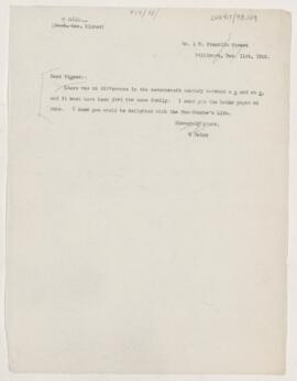 Letter to G. Alder Blumer, December 11, 1902