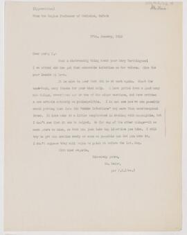 Letter to Henry Mills Thomas, January 27, 1912