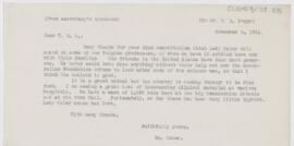 Letter to Thomas R. Boggs, November 8, 1914