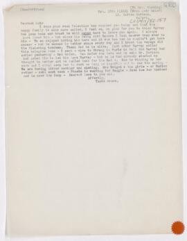 Letter to Katharine Stone Crowell Cushing, February 13, 1919
