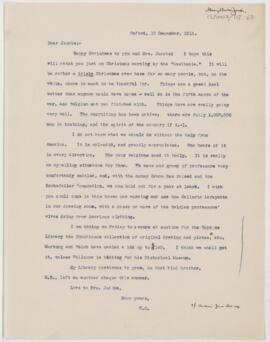 Letter to Henry Barton Jacobs, December 15, 1914