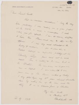 Letter to Major General Smith, February 19, 1914