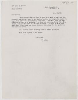 Letter to John H. Musser, July 1900