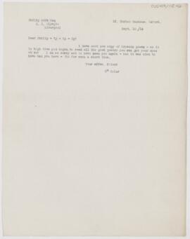 Letter to Philip Hampton Robb, September 15, 1914