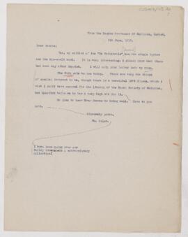 Letter to Henry Barton Jacobs, June 5, 1912
