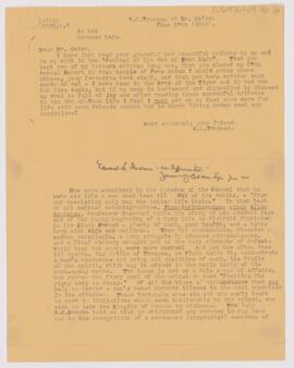 Letter to William Osler, June 24, 1910